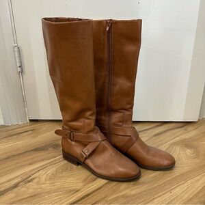 Brown Leather Knee-High Boots